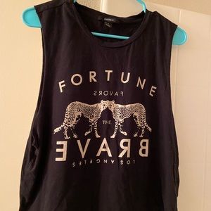NWOT Forever 21 Fortune Graphic Muscle Tee Tank